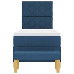 vidaXL Lit à ressorts avec matelas Bleu 80 x 200 cm tissu