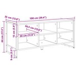 vidaXL Cabinet à chaussures avec stockage Chêne Fumé 60 x 35 x 44 cm