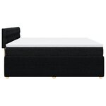 vidaXL Sommier à lattes de lit avec matelas Noir 200x200 cm Tissu