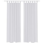 vidaXL Rideau fin Blanc 140x245 cm 2 Pièces