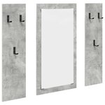 vidaXL Porte-manteau mural Montage mural Gris béton 96 x 1 5 x 90 cm