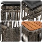 vidaXL Ensemble de salle à manger pour jardin 3 Pièces Gris et Gris foncé