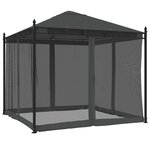 vidaXL Tonnelle avec parois en filet anthracite 2 93x2 93 m acier