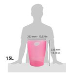 ECOBIN Corbeille à papier 15 Litres- Framboise translucide EXACOMPTA
