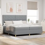 vidaXL Lit avec sommier et matelas gris clair 200x200 cm en tissu
