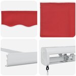 Auvent rétractable manuel vidaXL Rouge 300x250 cm