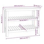 vidaXL Banc de travail Blanc 110 5x50x80 cm Bois de pin massif