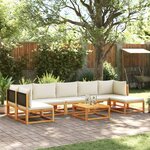 vidaXL Salon de jardin avec coussins 8 Pièces bois massif d'acacia