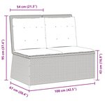 vidaXL Banc inclinable de jardin avec coussins beige résine tressée