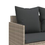 vidaXL Chaise longue avec coussins gris clair résine tressée