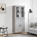 vidaXL Buffet haut Sonoma gris 69 5x34x180 cm Bois d'ingénierie