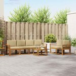 vidaXL Ensemble de canapés d'extérieur 7 Pièces Naturel et Beige