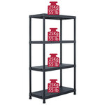vidaXL Étagère de rangement Noir 100 kg 60x30x138 cm Plastique