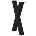 vidaXL Pieds de table à manger en forme de X  2 pièces  noir  50 x (72-73) cm  acier