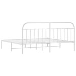 vidaXL Cadre de lit métal sans matelas et tête de lit blanc 200x200 cm