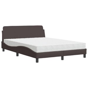 vidaXL Lit avec matelas marron foncé 120x200 cm tissu