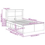 vidaXL Cadre de lit avec tiroir Gris Sonoma 120 x 190 cm Pin massif