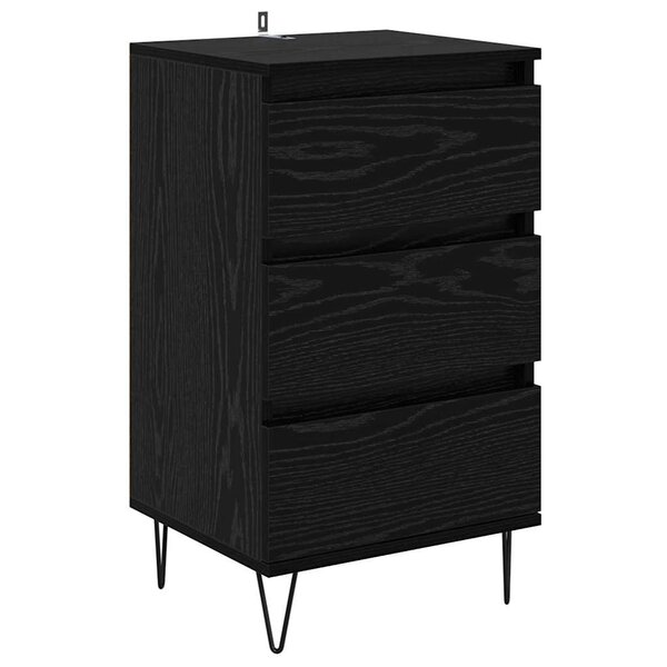 vidaXL Buffet Chêne noir 40 x 35 x 70 cm Bois d'ingénierie et fer