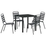 vidaXL Ensemble de salle à manger pour jardin 5 Pièces Anthracite