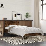 vidaXL Cadre de lit avec tête de lit Chêne fumé 80 x 200 cm