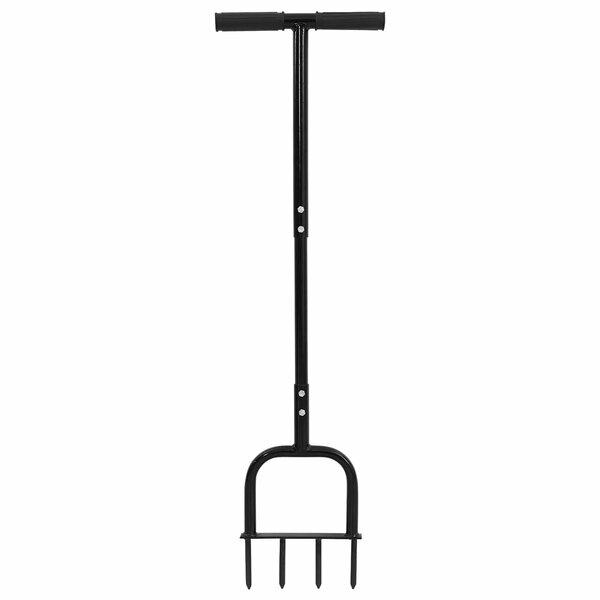 vidaXL Outil aérateur de pelouse Noir 95 x 27 cm Plastique