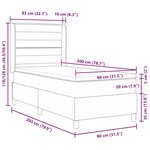vidaXL Lit à ressorts avec matelas Gris foncé 80 x 200 cm tissu