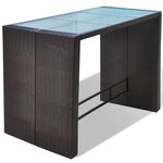 vidaXL Ensemble de bar de jardin 7 Pièces coussins Résine tressée Marron