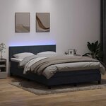 vidaXL Sommier à lattes de lit et matelas et LED gris foncé 160x210cm velours