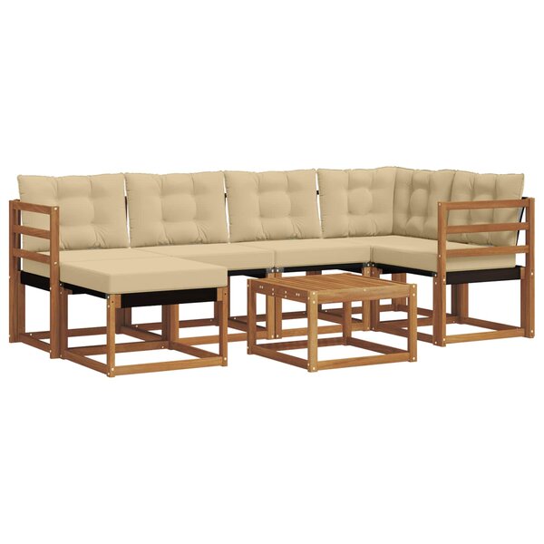 vidaXL Ensemble de canapés d'extérieur 7 pc Naturel et Beige