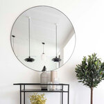 Miroir rond en aluminium avec cadre noir Ø 80 cm