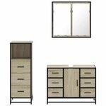 vidaXL Ensemble de meubles de salle de bain 3 Pièces chêne sonoma