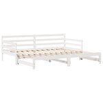 vidaXL Lit de jour avec gigogne et tiroirs sans matelas blanc 90x190cm