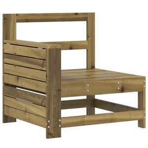 vidaXL Canapé de jardin accoudoir avec table d'appoint pin imprégné