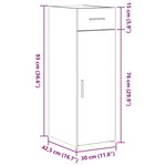 Buffet vidaXL en vieux bois 30x42 5x93 cm en bois d'ingénierie