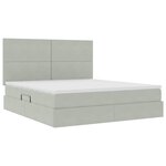 vidaXL Lit avec rangement et matelas Gris clair 180 x 200 cm Velours