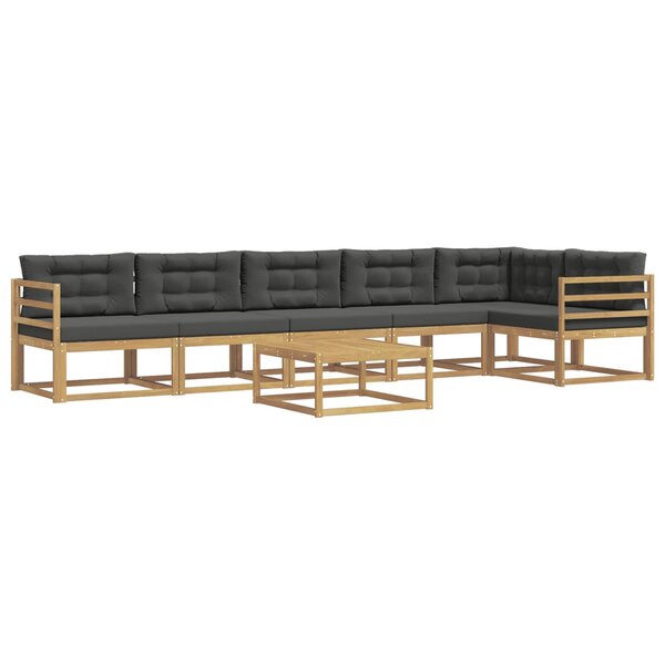 vidaXL Ensemble de canapés d'extérieur 7 pc Blanc et anthracite