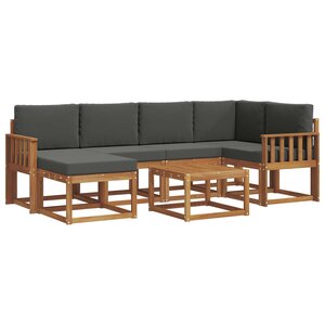 vidaXL Ensemble de canapés d'extérieur 7 pc Naturel et Anthracite