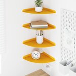 vidaXL Étagère Flottante d'Angle 4 pc Jaune moutarde 24 x 24 x 2 cm