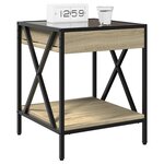 vidaXL Table de chevet avec LED infini chêne sonoma 40x40x49 cm