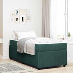 vidaXL Cadre de lit avec matelas Vert foncé 90 x 190 cm tissu