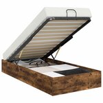 vidaXL Cadre de lit ottoman avec stockage Chêne fumé 193 x 120 x 25 cm