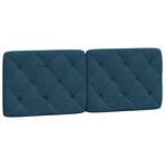 vidaXL Coussin de tête de lit bleu 140 cm velours