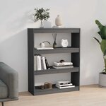 vidaXL Bibliothèque/Séparateur de pièce Gris 80x30x103 5 cm Pin massif