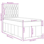 vidaXL Sommier à lattes de lit avec matelas Noir 90x200 cm Tissu