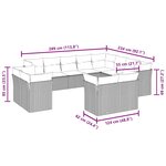 vidaXL Salon de jardin avec coussins 12 Pièces marron résine tressée
