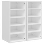 vidaXL Armoires à chaussures 2Pièces Blanc 31 5x35x70cm Bois d'ingénierie