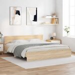 vidaXL Cadre de lit sans matelas chêne sonoma 160x200 cm