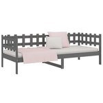 vidaXL Lit de jour Gris 80x200 cm Bois de pin massif