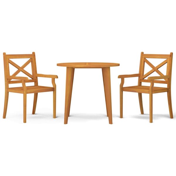 vidaXL Ensemble à manger de jardin 3 Pièces Bois d'acacia solide