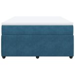 vidaXL Sommier à lattes de lit et matelas Bleu foncé 140x190cm Velours